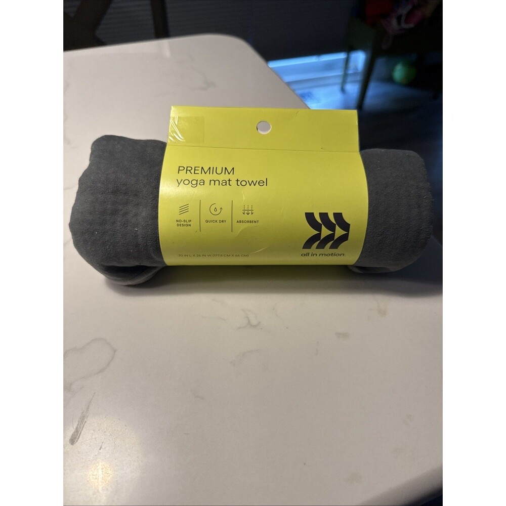All in Motion Premium Yoga Mat, No-Slip Design Quick Dry Absorbent 70x26